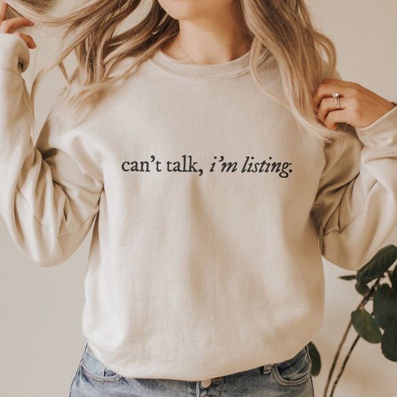 Can't Talk, I'm Listing - Funny Reseller Entrepreneur Sand Sweatshirt - Picture 5 of 6